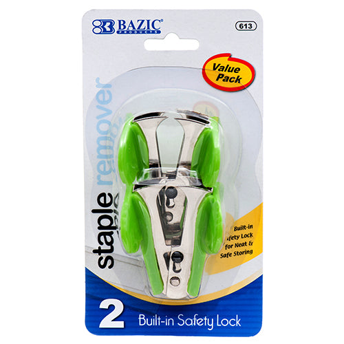 bazic staple remover claw style with safety lock - 144 pack - assorted colors -- 24 per box