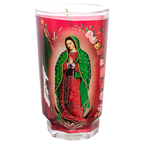 vel-mex cristal virgen guadalupe candle -- 12 per case