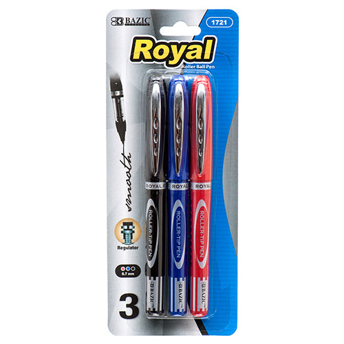 bazic pen rollerball royal assorted colors  -- 24 per box