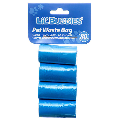 pet waste bags - lil buddies - 80pk -- 24 per box