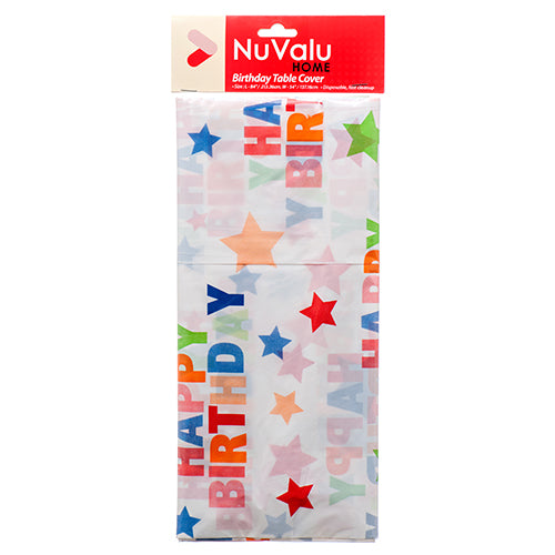 nuvalu table covers - happy birthday 54 in x 84 in -- 24 per box