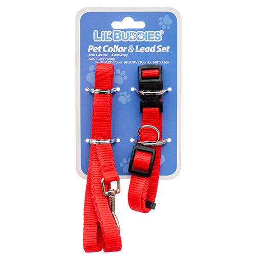 dog collar & leash set - lil buddies -  -- 24 per box