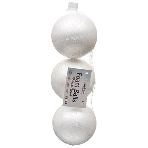 white foam balls 3 in 3 pack -- 12 per box