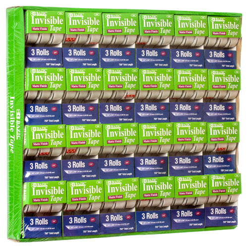 tape invisible transparent combo 3pk 3 4 x 250 display 938 -- 144 per case