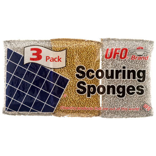 ufo scouring sponges 3 pack assorted colors  -- 36 per case