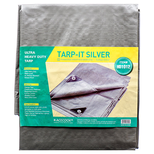 silver heavy duty tarpaulin 10x12 - -  -- 1 per box