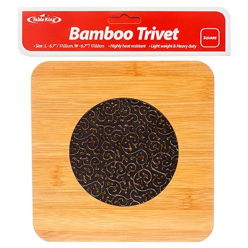 bamboo trivets 6.7x6.7 -- 24 per box