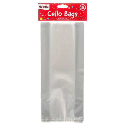 nuvalu cello bags - clear - 11.5x5x2  -- 24 per box