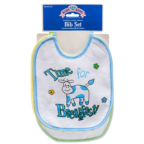 baby bib set - 3pk -  -- 12 per box