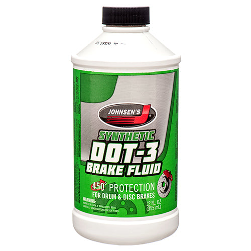 johnsen's dot 3 brake fluid 12 oz - bulk  -- 12 per case