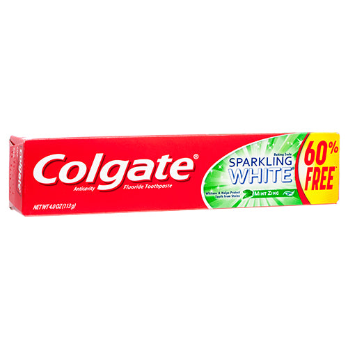 colgate sparkling white mint toothpaste - 2.5 oz + 60% free -- 24 per case