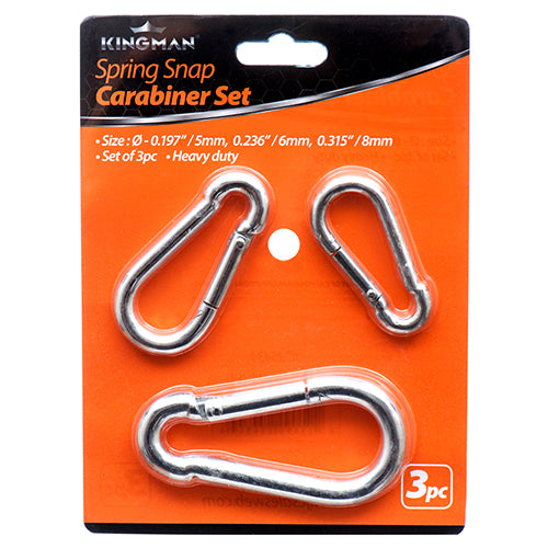 kingman carabiner spring locking hook - bulk -- 12 per box