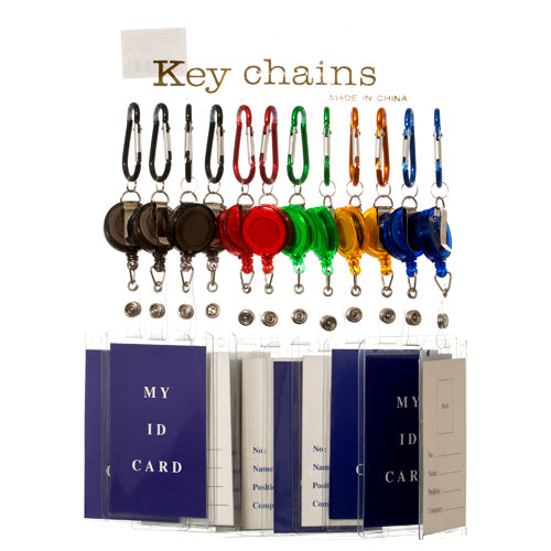 key chain w id holder asst clr 97362 -- 12 per box