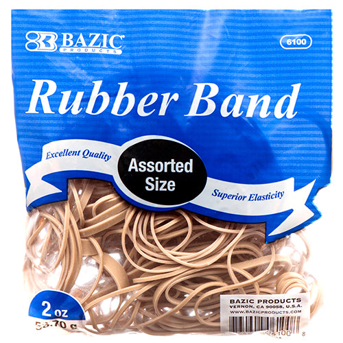 assorted rubber bands 2 oz - bulk  -- 36 per case