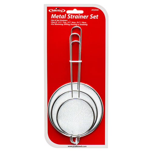 table king strainer metal 3pc 7/8/10cm  -- 24 per box