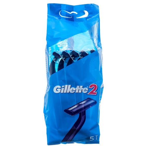 gillette 2 razors - 5 pack -- 24 per case