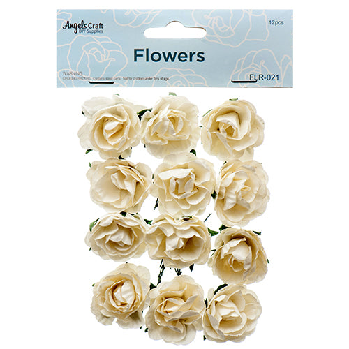 craft paper flowers - white -- 12 per case