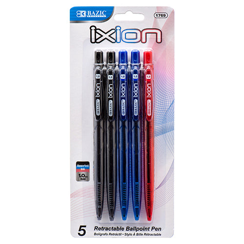 5pc ixion pens - mixed colors -  -- 24 per box