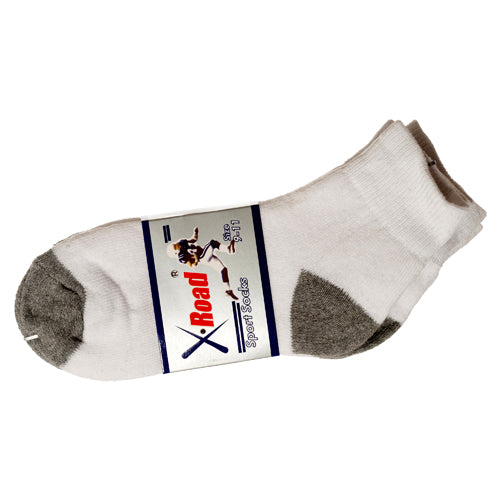 men's sports socks - 2 pairs - ankle height - white/gray - 9-11 - bulk 120 pack -- 6 per box