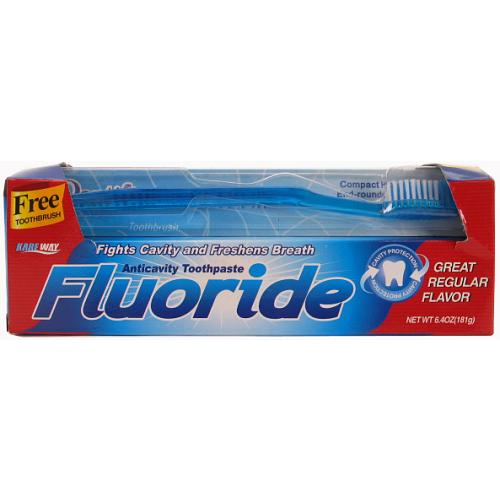 toothpaste with brush fluoride regular-  -- 48 per case