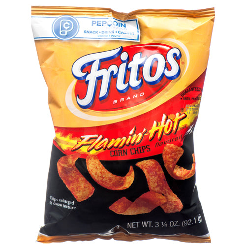 frito lay xvl hot fritos corn chips - bulk  -- 36 per case