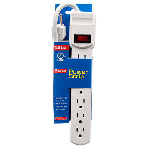 electric power strips 6 outlets - bulk  -- 12 per box