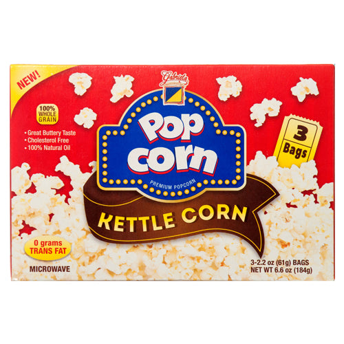 bulk kettle corn snack - gabriela popcorn 3 pack -- 12 per case