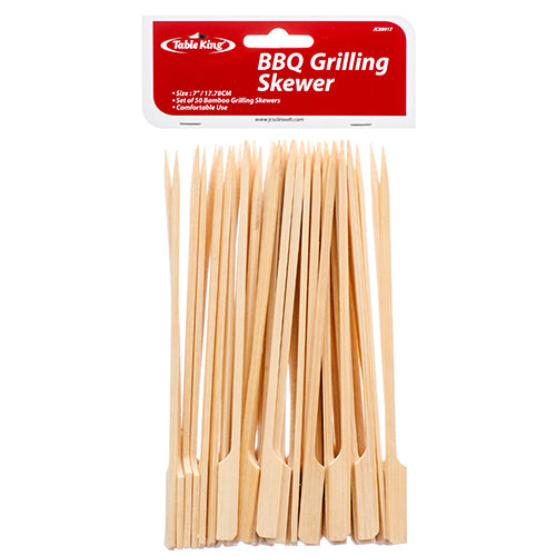 table king bamboo skewers 7 in with grip - 144 pieces -- 24 per box