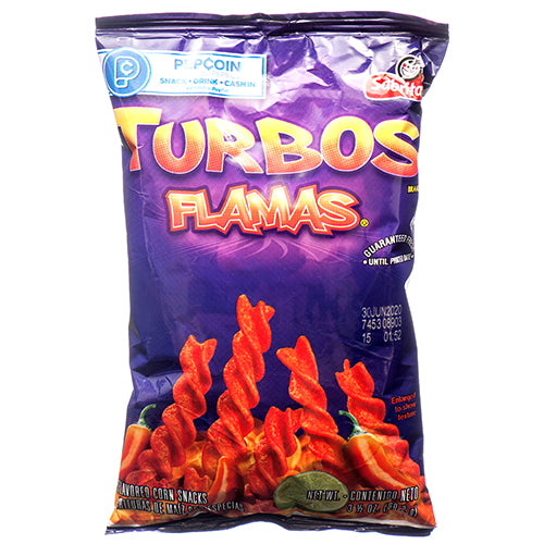 frito lay xvl fritos corn chips turbos flamas - 3.5 oz -- 34 per case