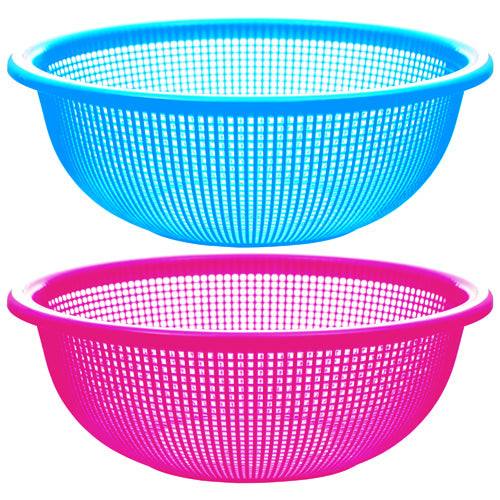 nuvalu round plastic colanders - assorted colors -- 12 per box