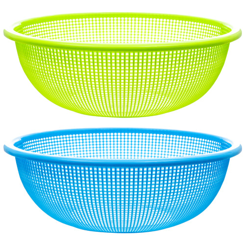 nuvalu round plastic colander assorted colors 14.56 x 14.56 x 5.11 4 -- 12 per box