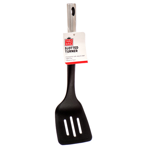 table king slotted turner - nylon - black w/silver handle - bulk  -- 12 per box