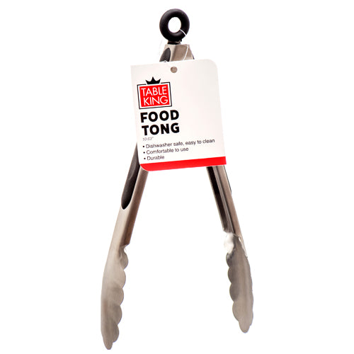 table king food tongs 10.63 - bulk  - black handle -- 12 per box