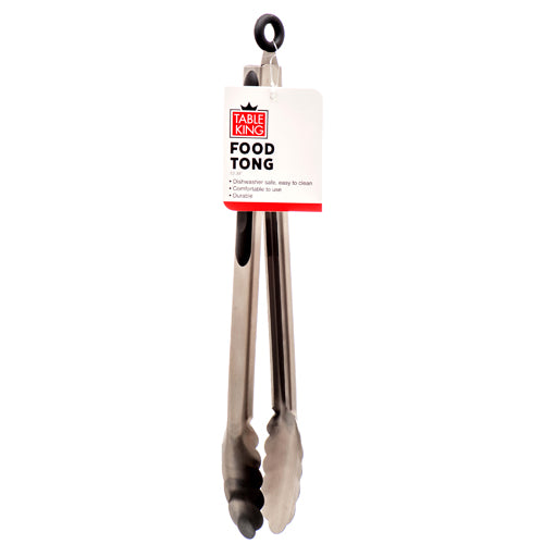 table king food tongs - 13.39 in matt w/black handle -- 12 per box