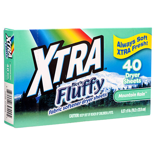 xtra dryer sheets mountain rain 40 ct -- 12 per case