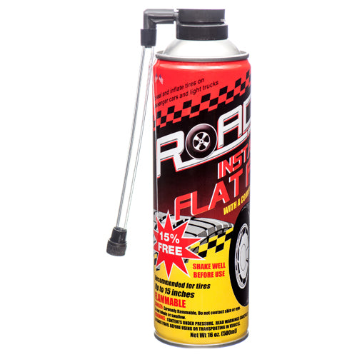 road instant flat tire fix with hose - 16oz  -- 12 per case