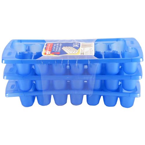 pack of 3 blue ice cube trays -- 24 per case