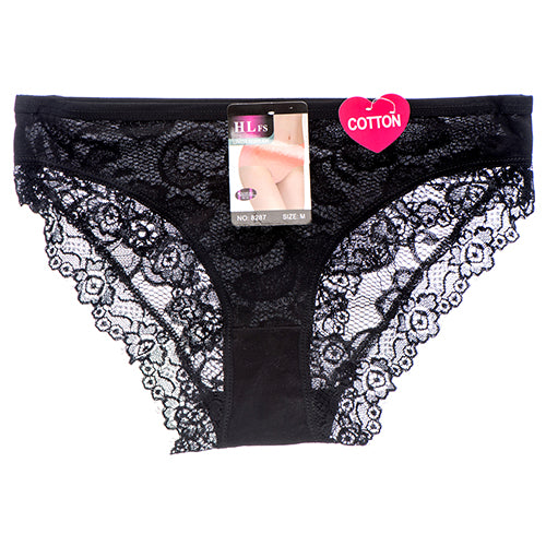 women's lace panties - assorted colors & designs -- 24 per case