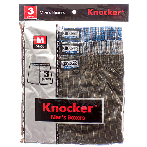 knocker boxer shorts - medium - assorted colors - 3 pack -- 4 per box