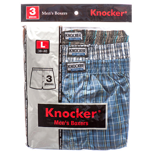 knocker boxer large assorted colors 3 pack -- 4 per box