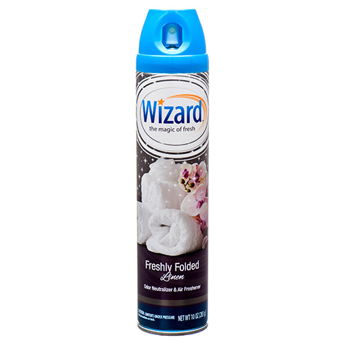 wizard air freshener 10 oz - fresh folded linen -- 12 per case