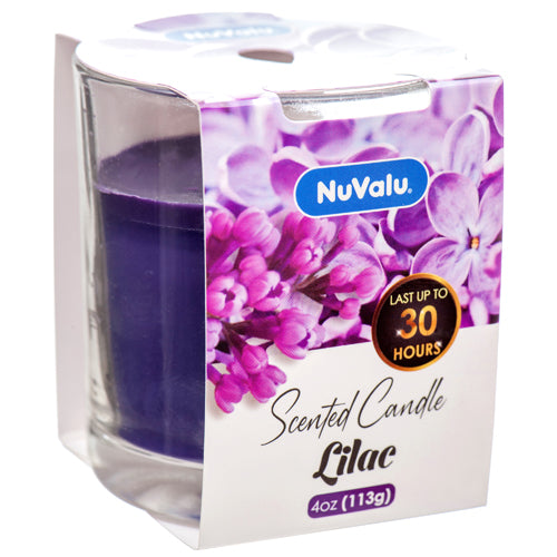 nuvalu candle tumblers 4 oz - lilac scent -- 12 per case