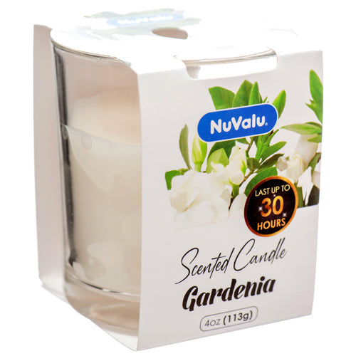 nuvalu candle tumblers - gardenia scent - 4 oz -- 12 per case