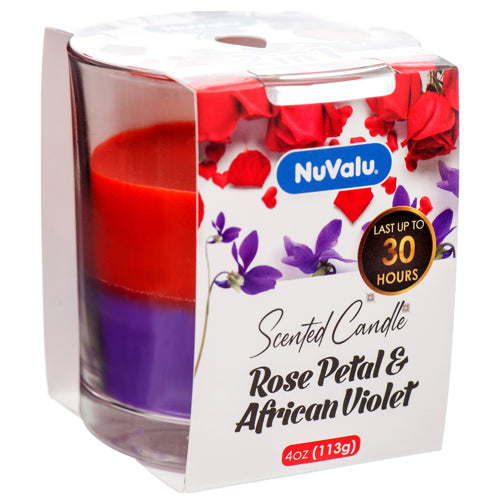 nuvalu candle tumblers - rose petal & violet  -- 12 per case