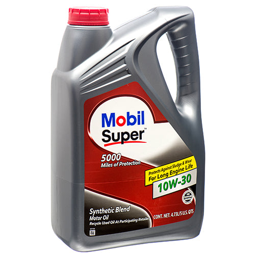 mobil super motor oil 10w-30 5qt  -- 3 per case