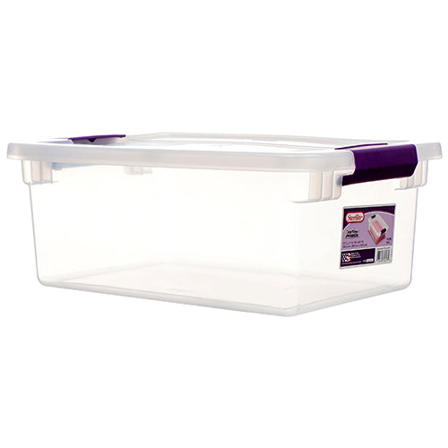 sterilite #1753 latch box - 15 qt - plum latches -- 12 per case