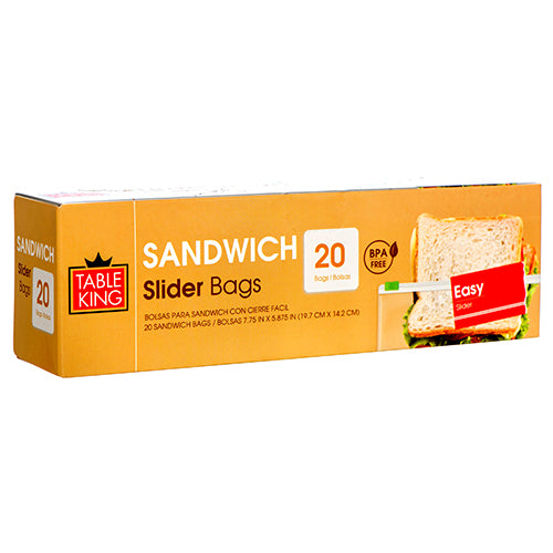 table king sandwich slider bags - 20ct -- 36 per case