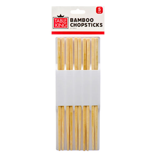 bamboo chopsticks - table king - 5 pairs w/ opp & head card - 96 pack -- 24 per box