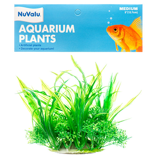 nuvalu artificial aquarium plants - natural leaf asst design  -- 24 per box