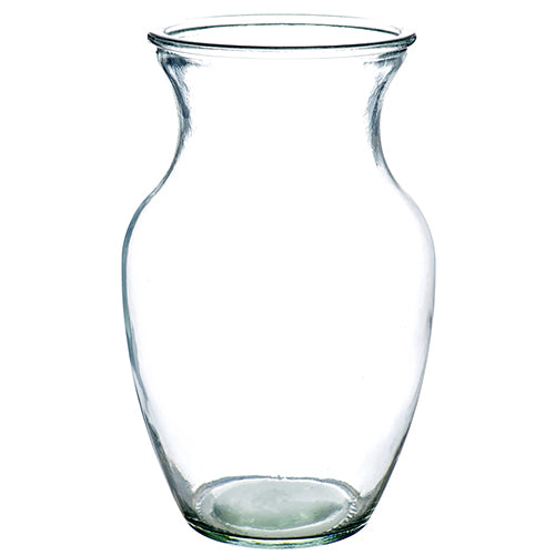 8 inch clear glass ginger vase  -- 12 per case